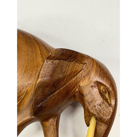 Vintage Handcarved Rosewood Elephant 3” Statue Figure - Picture 5 of 10